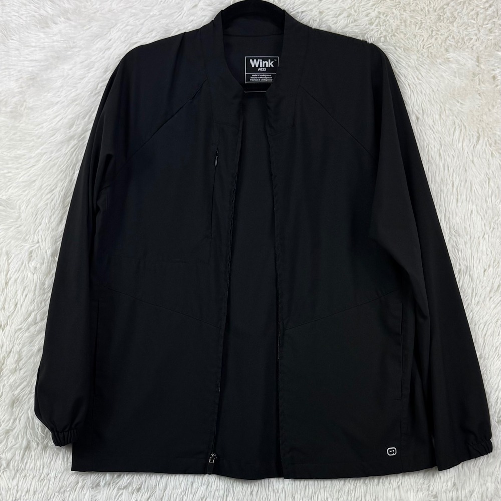 Wink Black Zip Scrub Jacket Men's S Woman's M/L